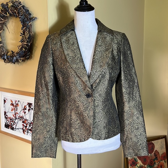 JAMES PERSE size 1 Small MOSS JACKET Jacquard Blazer Festive Holiday $225 NEW - Picture 1 of 16